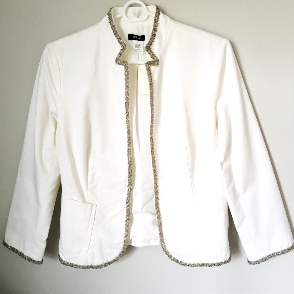 J. Crew White Structured Blazer Women’s Size 6 Career Workwear Chic